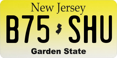 NJ license plate B75SHU
