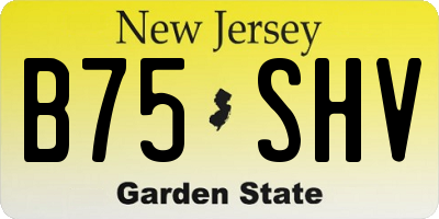NJ license plate B75SHV