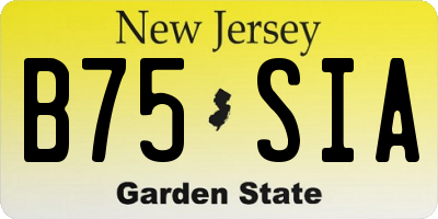 NJ license plate B75SIA