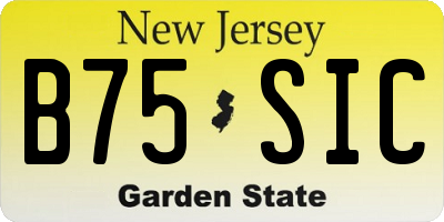 NJ license plate B75SIC