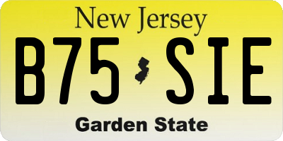 NJ license plate B75SIE