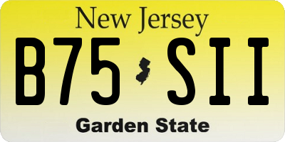 NJ license plate B75SII
