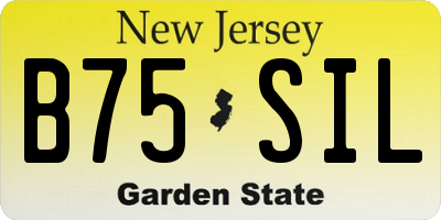NJ license plate B75SIL