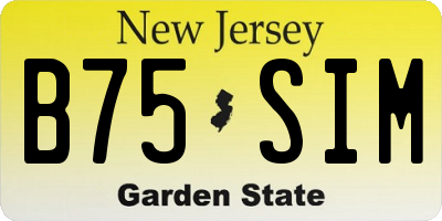 NJ license plate B75SIM