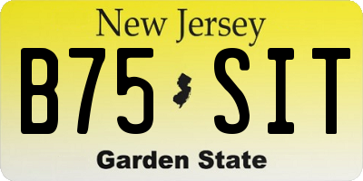 NJ license plate B75SIT