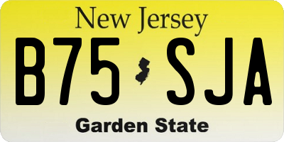 NJ license plate B75SJA