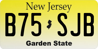 NJ license plate B75SJB