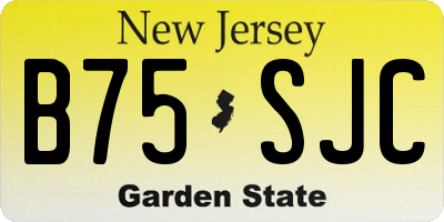 NJ license plate B75SJC