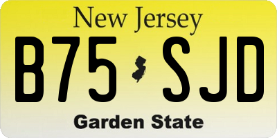 NJ license plate B75SJD