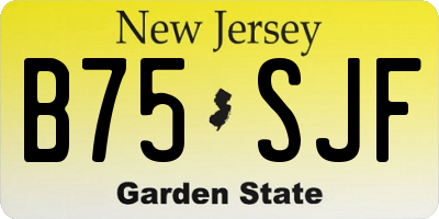 NJ license plate B75SJF