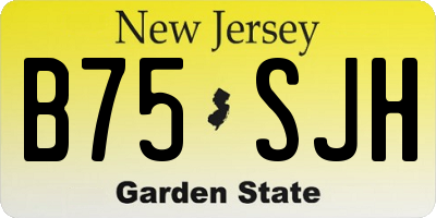 NJ license plate B75SJH