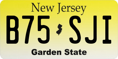 NJ license plate B75SJI