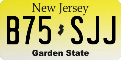 NJ license plate B75SJJ
