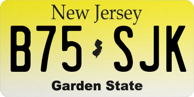 NJ license plate B75SJK