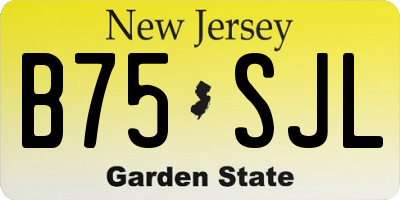 NJ license plate B75SJL