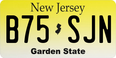 NJ license plate B75SJN