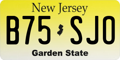 NJ license plate B75SJO