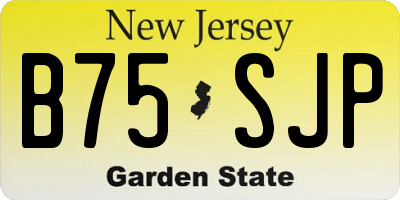 NJ license plate B75SJP