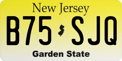 NJ license plate B75SJQ
