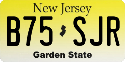 NJ license plate B75SJR