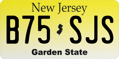 NJ license plate B75SJS