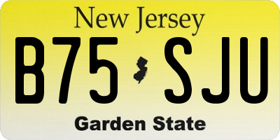 NJ license plate B75SJU