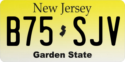 NJ license plate B75SJV