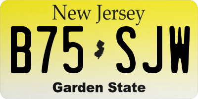 NJ license plate B75SJW
