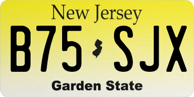 NJ license plate B75SJX