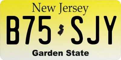 NJ license plate B75SJY