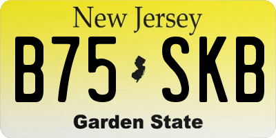 NJ license plate B75SKB