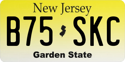 NJ license plate B75SKC