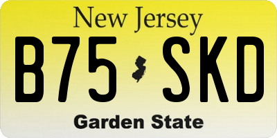 NJ license plate B75SKD