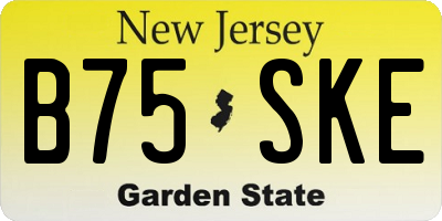 NJ license plate B75SKE