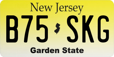 NJ license plate B75SKG
