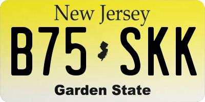 NJ license plate B75SKK