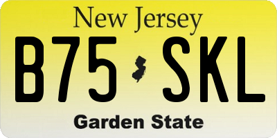 NJ license plate B75SKL