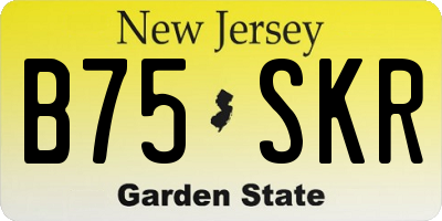 NJ license plate B75SKR