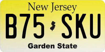 NJ license plate B75SKU