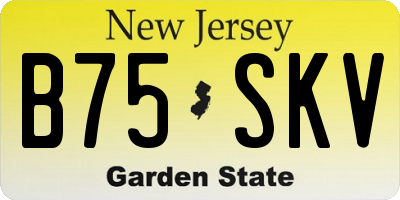 NJ license plate B75SKV