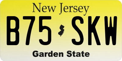 NJ license plate B75SKW