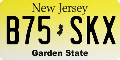 NJ license plate B75SKX
