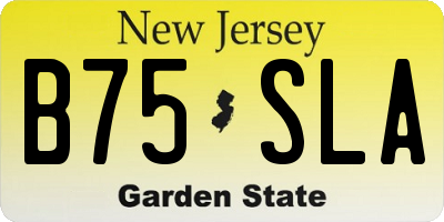 NJ license plate B75SLA