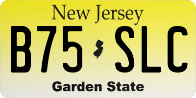 NJ license plate B75SLC