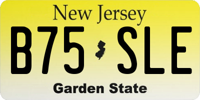 NJ license plate B75SLE