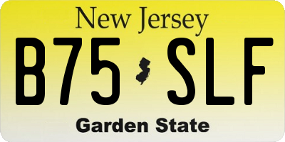 NJ license plate B75SLF