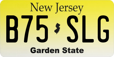 NJ license plate B75SLG