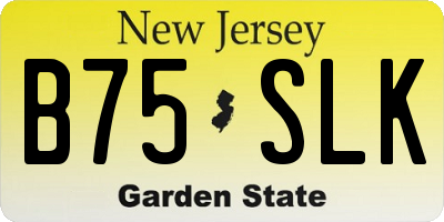 NJ license plate B75SLK