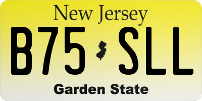 NJ license plate B75SLL