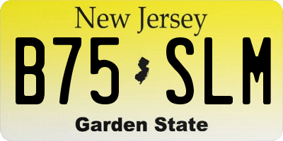NJ license plate B75SLM